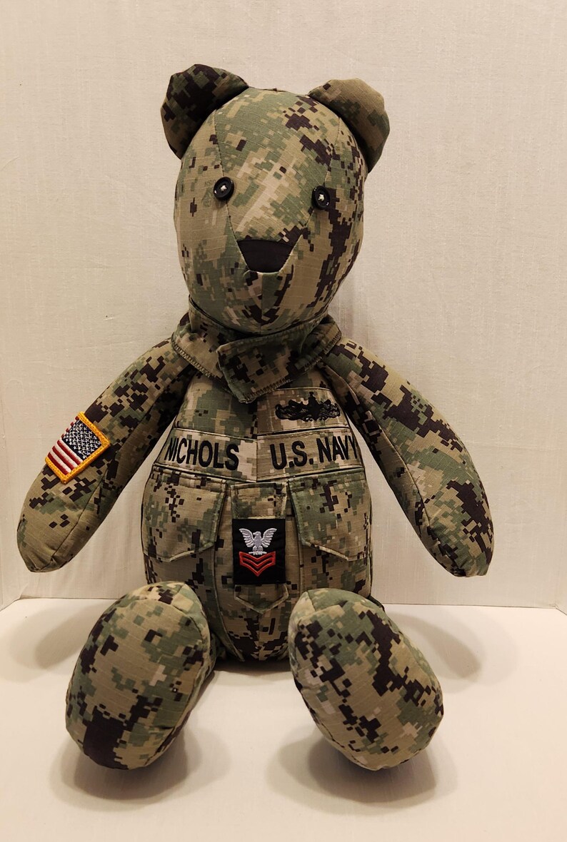Custom Military Uniform Memory Bear: Handmade Keepsake image 4