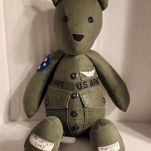 Custom Military Uniform Memory Bear: Handmade Keepsake image 6