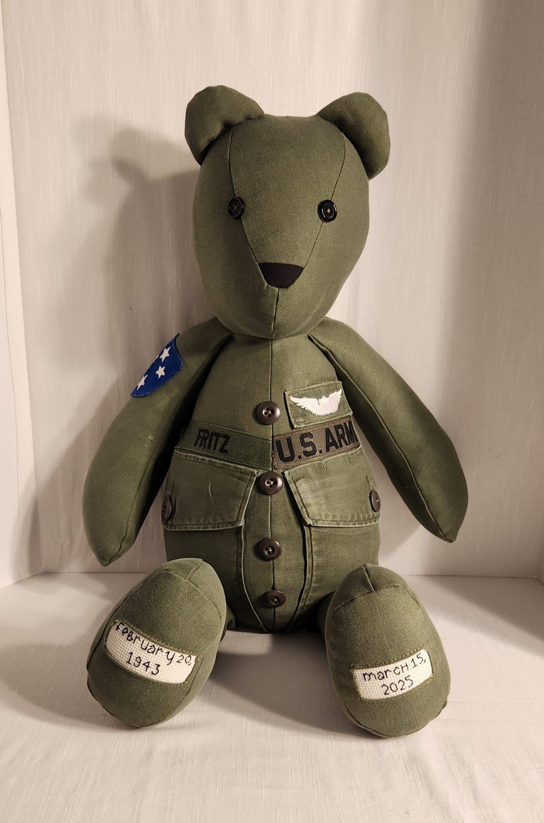 Custom Military Uniform Memory Bear: Handmade Keepsake image 6