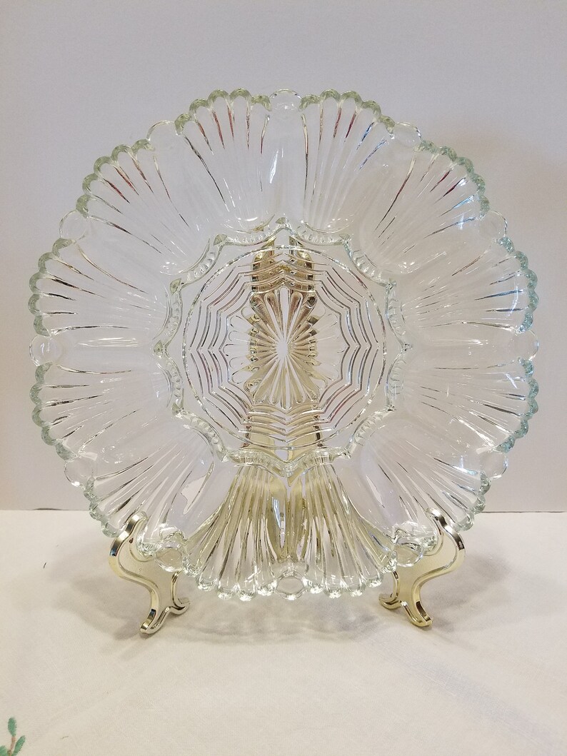 Sparkling Crystal Deviled Egg Tray Vintage Crystal Egg Tray Etsy