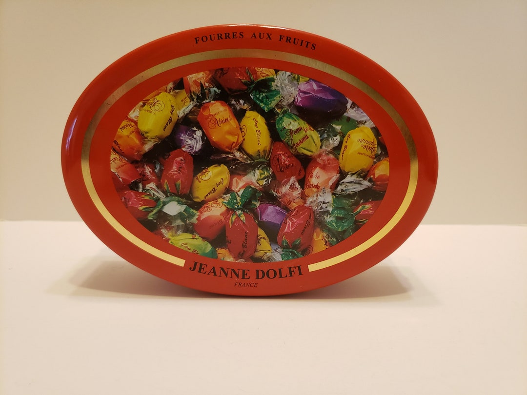 Jeanne Dolfi French Candy Tin: Red Oval Vintage Tin - Etsy