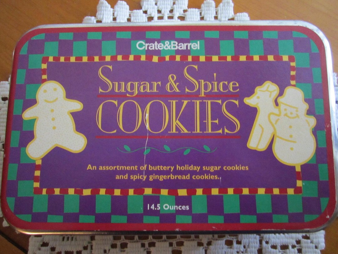 Crate and Barrel Sugar and Spice Cookies Tin Collectible Etsy