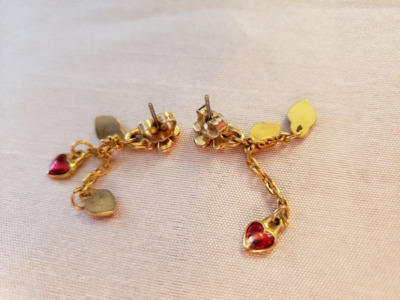 Valentine Red Hearts Dainty Dangle Earrings Say I… - image 2