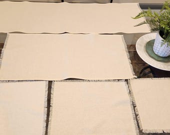 Linen Table Runners and Table Toppers - Natural Color