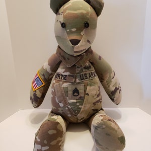 MILITARY MEMORY BEAR 22 Inch Custom Made From Military or Other Uniform ...