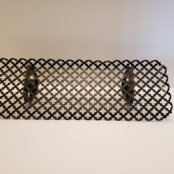 Black Wrought Iron Wall Shelf - Open Work - Filigree Shelf - Display Shelf - Small Size for Small Space - Vintage Used