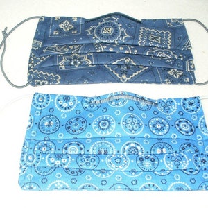 Face Masks with elastic ear lobes in casing (patriotic, preferred by men, etc.)