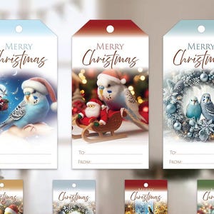 Christmas Gift Tags (Set of 10) | Perfect for Parakeet Lovers | Downloadable Version | Printable Digital File