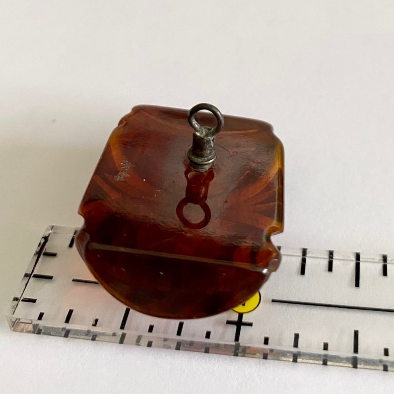 Chunky Root Beer Bakelite Button Unusual Shank