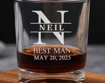 Groomsmen Whiskey Glasses, Groomsmen Gift Idea, Engraved Old Fashion, Personalized Groomsmen, Best Man Gift, Groomsmen Proposal Gifts
