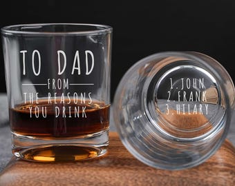 Personalized Bonus Dad Whiskey Glass, Dad Gift Glass, Stepdad Whiskey Glass, Funny Step Dad Fathers Day Gift, Special For Best Stepfather