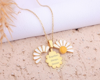 Custom Daisy Flower Necklace Openable Daisy Necklace Daisy Name Necklace Hidden Message Daisy Necklace Romantic Message Engraved Necklace