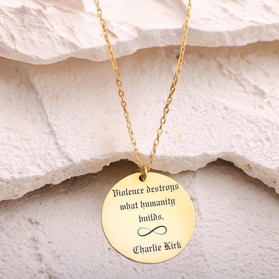 Charlie Kirk Memorial Necklace: Justice for Charlie Kirk, Charlie Kirk Tribute, Charlie Kirk Keepsake Jewelry, Pray For Charlie Kirk