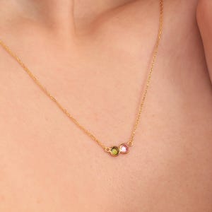 Multi Birthstone Necklace: Custom Family Jewelry,  Silver Birth Stone Pendant, Personalized Gemstone Necklace