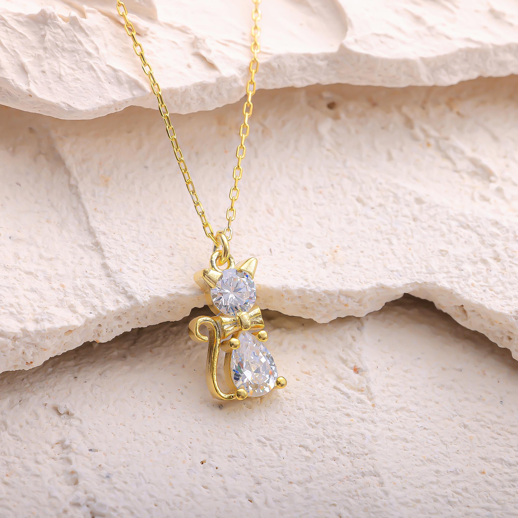 Pendentif Antique Or Blanc 18k - Fleur Avec Agate Œil De Chat & Diamant - France