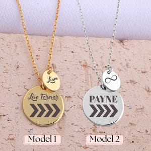 Liam Payne Arrow Necklace: Sterling Silver 1D Fan Jewelry