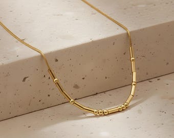 Personalized Morse Code Necklace, Silver Morse Code Necklace, Morse Alphabet Necklace, Hidden Message Necklace, Morse Code Name Necklace