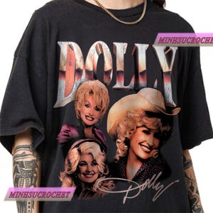 Dolly Parton Vintage Hiphop Country-tröja, Dolly Parton Bootleg Rap-tröja, Unisex Cowboy Cowgirl-t-shirt, Rolig Grafisk Streetwear bild 1