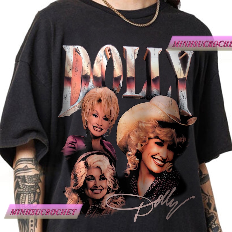 Dolly Parton Vintage Hiphop Country-tröja, Dolly Parton Bootleg Rap-tröja, Unisex Cowboy Cowgirl-t-shirt, Rolig Grafisk Streetwear bild 1