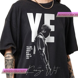 Vintage 90s Bootleg Graphic Style T-Shirt, Kanye West Retro Shirt, Kanye West Shirt, Kanye West Rapper Shirt, Unisex Heavy Fashion Tees