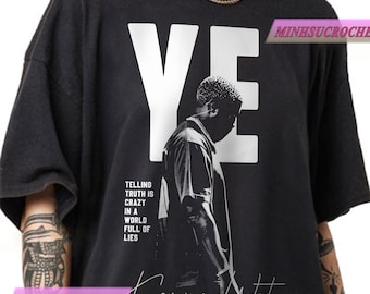Vintage 90er Jahre Bootleg Grafikstil T-Shirt, Kanye West Retro Shirt, Kanye West Shirt, Kanye West Rapper Shirt, Unisex Heavy Fashion Tees