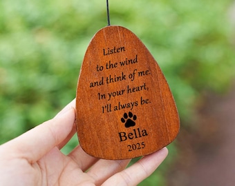 Personalized Pet Memorial Wind Chime, Engraved Cat Dog Loss Sympathy Gift In Memory, Lose of Pet Memorial Wind Chime, Remembrance Gift