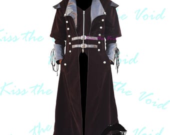 Dark Brown Velvet Steampunk Coat Men - Pirate Victorian Military Long Coat - Gothic Trench Style with PU Leather - Halloween Cosplay Costume