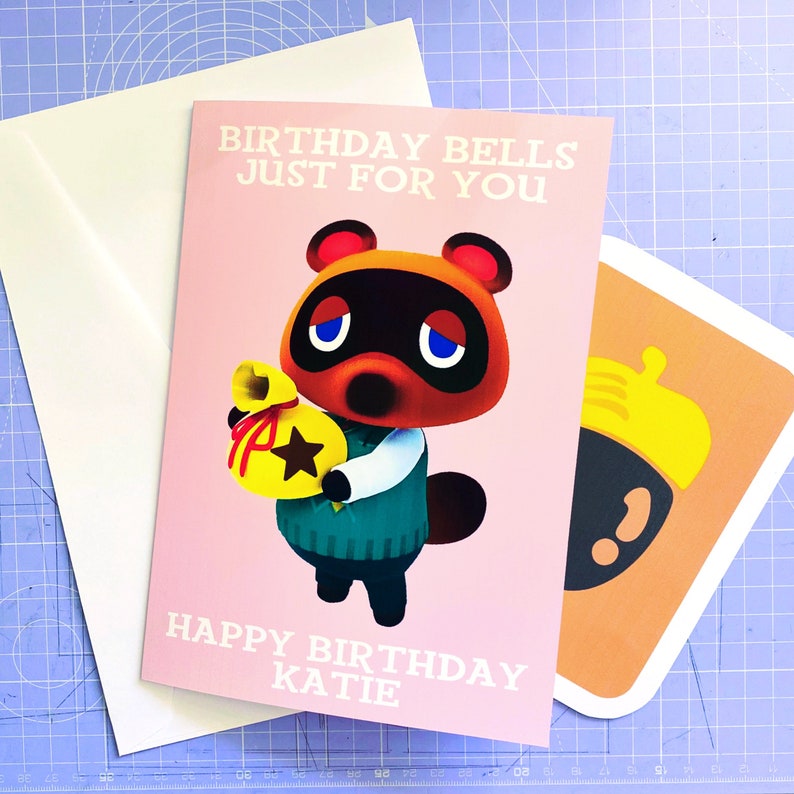 Birthday Bells card Gamer Animal Crossing Inspired Fun | Etsy