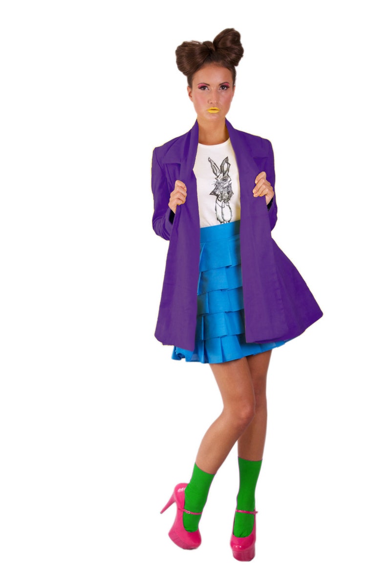 Wonderland Collared Mad Hatter Swing Coat Limited Edition Purple