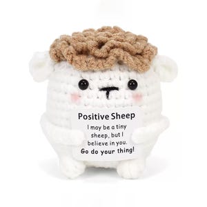 Inspirierende gehäkelte Schreibtisch Dekoration mit Message Card - Geschenk zur Unterstützung für Freunde, Kollegen oder geliebte Menschen in Not