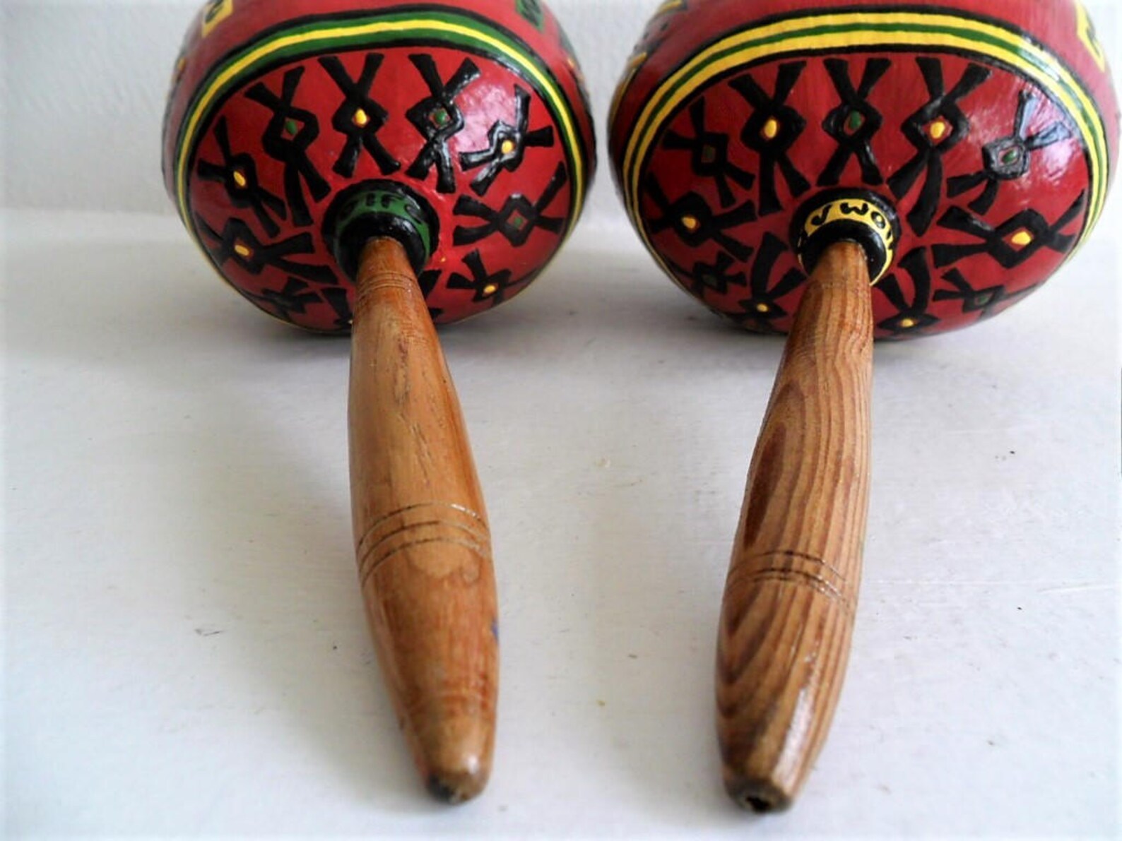 Decorative Wooden Maracas With AfricanInspired Design Etsy