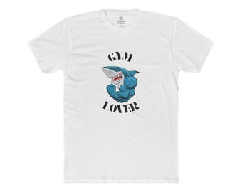 Gym Lover Shark Graphic Tee | Unisex Cotton Crew T-Shirt, Fitness Apparel, Workout Gift, Gym Enthusiast, Casual Wear