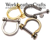 4pcs ZINC 19mm, 3 4 inch (inside) D-Rings Screw In Shackle Horseshoe U Shape D Ring Bag Purse Strap findings