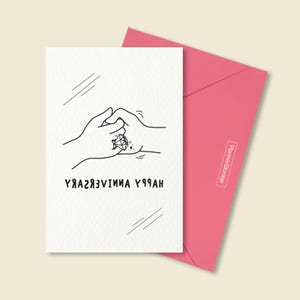 Tarjeta imprimible divertida de feliz aniversario de bodas | Vida matrimonial real divertida | Vida de guerra de pulgares | Tarjeta para esposa y esposo | Descarga instantánea en PDF