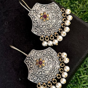 Dual Tone Stud Earring