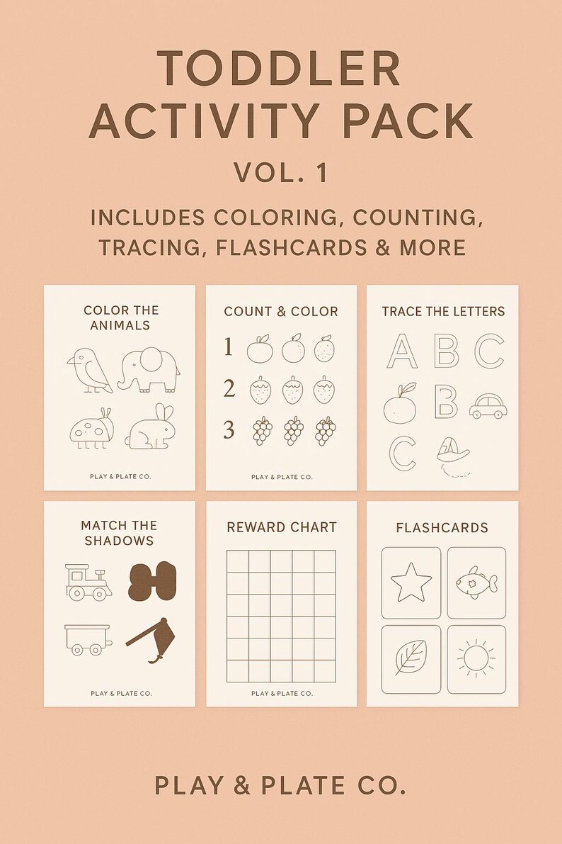 Toddler Activity Pack Vol. 1 - Etsy