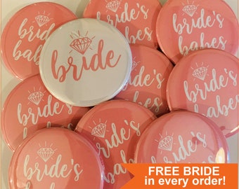 Bachelorette Party 2.25 inch Buttons - Wedding Party Favors - Bride, Bridesmaid , I Do Crew, Party Name Tag Gifts - Pin Buttons Style 1