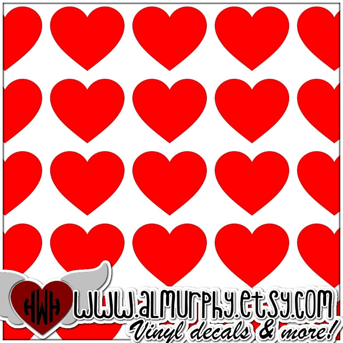 Heart Decals Set of Vinyl Decals Valentine Love Bathtub Etsy