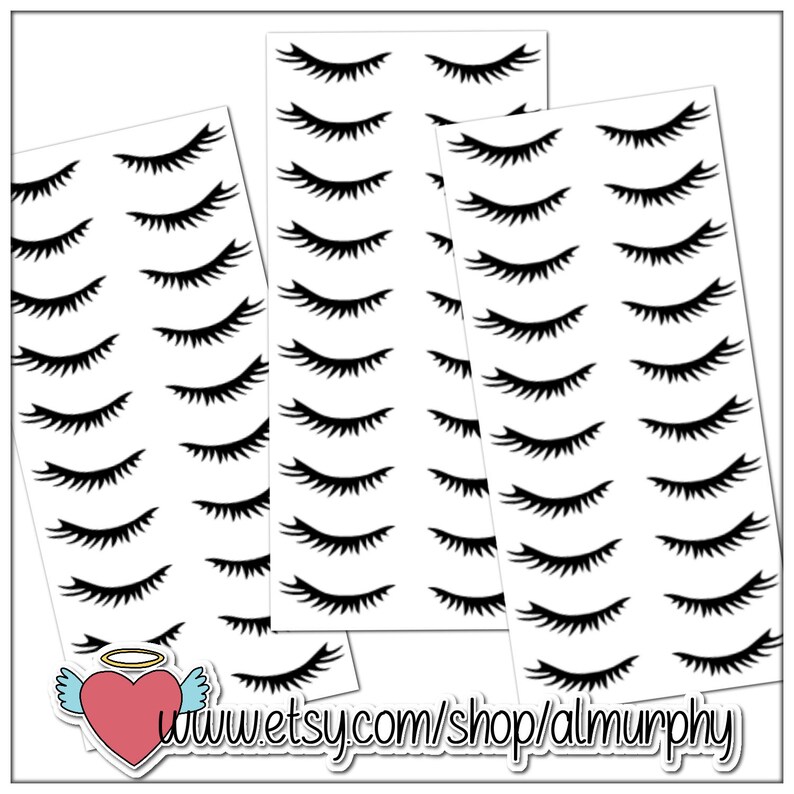 Lashes Vinyl Decals Eyelash Sets of Vinyl Decals for Party Etsy