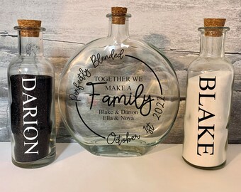 Sand Ceremony Set for Wedding, Unity Candle Alternative, Perfectly Blended Custom Design, Wedding Decor Sand Unity Set - Personalized