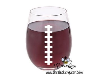 Football Wine Glass Vinyl Decals - Set of Football Vinyl Decals - Vinyl Sticker For Football Tailgate Party/Football Party/ Boy Birthday