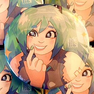 Hatsune Miku - Vocaloid inspired button/pin