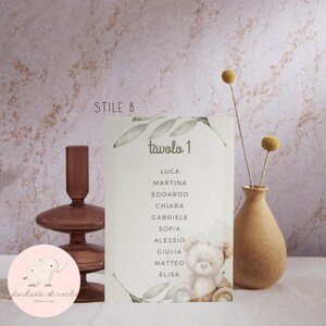 Customizable Baptism Tableau & Table Marker with Olive Leaves (different styles)