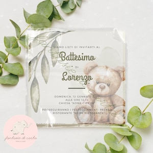Invito Digitale Personalizzabile Battesimo con foglie d'ulivo (diversi stili)