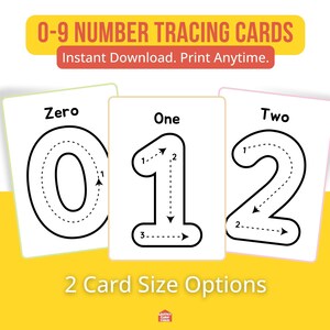 Schede per tracciare i numeri da 0 a 9, esercizi di scrittura a mano stampabili, schede di lavoro per la scuola materna per imparare i numeri, schede di matematica Montessori stampabili in PDF