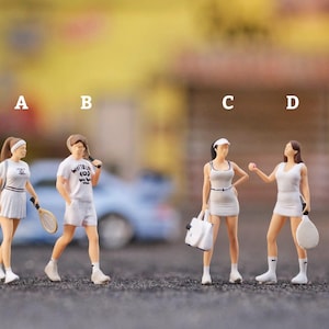 Miniatur Figur Tennis Paar Maßstab 1/64 oder 1/87 für Diecast und Diorama