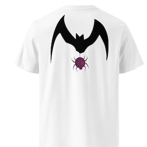 Linda camiseta unisex de araña colgante, camiseta de dibujos animados de Halloween, camiseta espeluznante y adorable