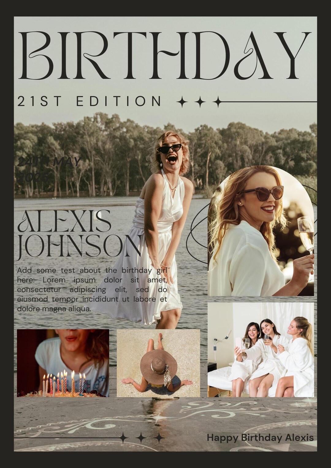 Magazine Card Custom Birthday Magazine Cover Template | Personalized Gift (digital ...