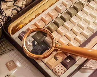 Cool Sherlock Holmes Theme Keycap Set for Mechanical Keyboard, Detective Keycaps, Artisan Keycaps, PBT Dye-Sub, PC Gamer Gifts