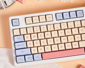 Juego de teclas PBT ISO con temática de malvavisco para teclado mecánico, diseños internacionales, perfil XDA, PBT Dye-Sub, interruptores Mx(+), 136 piezas